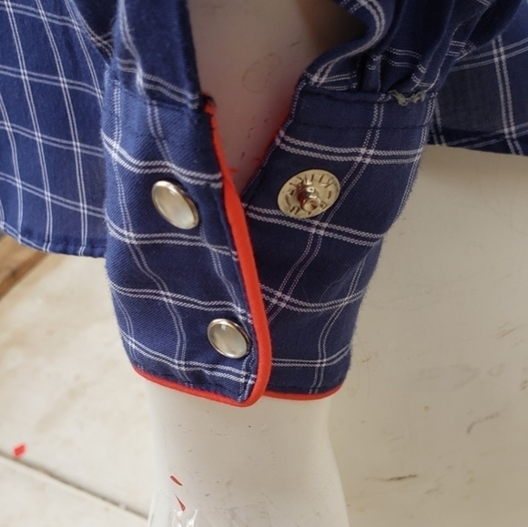 70s Vintage Kenny Rogers‎ Western Plaid Snap Button Shirt - Picture 4 of 8